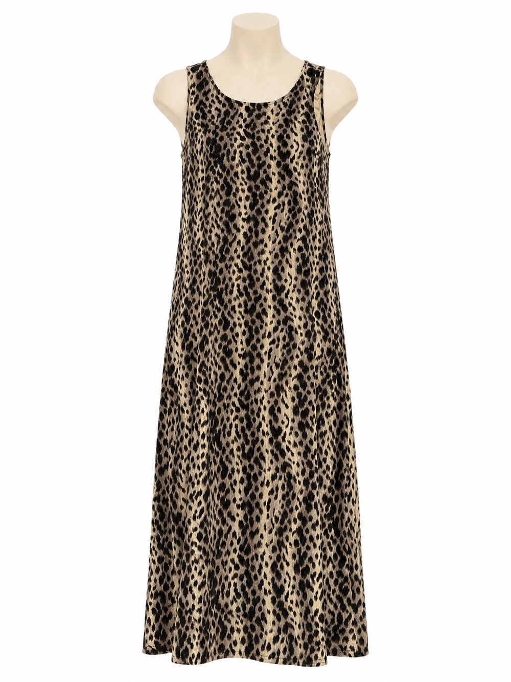 Keren Hart 100% Silk Leopard Print Maxi Dress Size Small Sleeveless